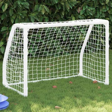 vidaXL Kindervoetbaldoelen 2 st met bal 64x35x48 cm metaal, Verzenden, Nieuw