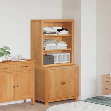 vidaXL Opslagmeubel Set 2 st Bruin 80 x 50 x 160 cm Massief, Verzenden, Nieuw