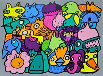 Kev Munday - Tropical Animals, Antiek en Kunst, Kunst | Schilderijen | Modern