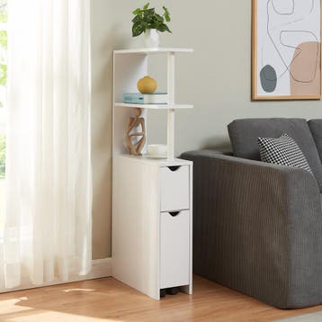 Nisrek met uittrekbare lade Fadeskimma 113x19x45 cm Wit [en., Huis en Inrichting, Keuken | Keukenelementen, Verzenden, Nieuw