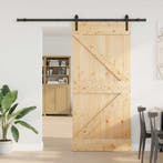 vidaXL Schuifdeur NARVIK Naturel en Zwart 90 x 210 cm (213,5, Verzenden, Nieuw