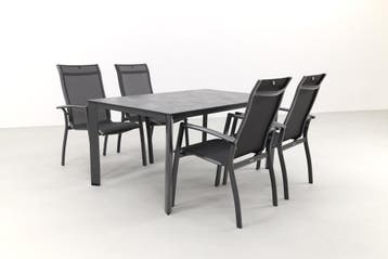 Kettler Legato/Edge stapelbare aluminium tuinset voor 4, Tuin en Terras, Verzenden, Nieuw, Overige materialen, Tuinset
