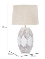 TAFELLAMP POLYRESIN OVAAL ATENE CM Ø 38X67, Huis en Inrichting, Lampen | Tafellampen, Ophalen of Verzenden, Nieuw