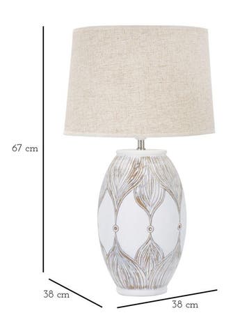 TAFELLAMP POLYRESIN OVAAL ATENE CM Ø 38X67, Huis en Inrichting, Lampen | Tafellampen, Ophalen of Verzenden, Nieuw