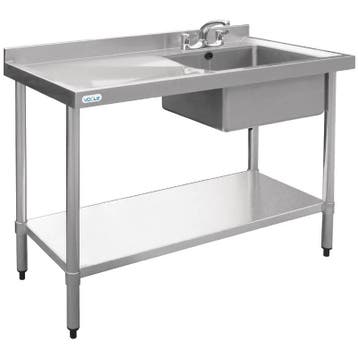 Spoeltafel RVS | Spoelbak Rechts | 100x60x90 cm Vogue, Verzenden, Nieuw in verpakking