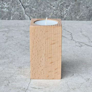HOCHO Beukenhouten Waxinelichthouder 50x50x90 mm – Sfeerv., Ophalen of Verzenden, Nieuw