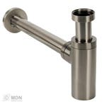 Luxe beker sifon 11/4 messing geborsteld gunmetal met muurb, Verzenden, Nieuw