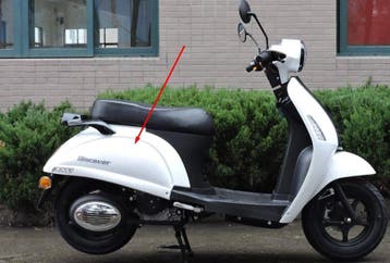 Zijscherm rechts achter wit - RSO Discover / Senzo Grace /, Fietsen en Brommers, Brommeronderdelen | Scooters, Verzenden, Nieuw