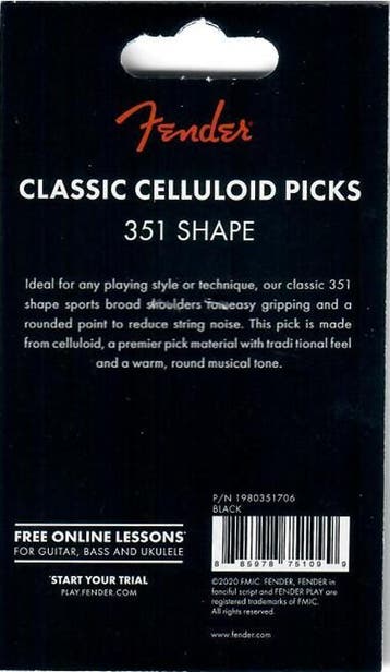 Fender 351 shape plectrum thin 12-pack, Ophalen of Verzenden, Nieuw, Akoestische gitaar