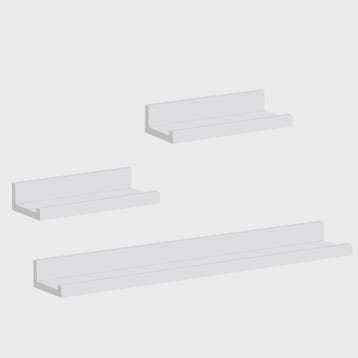 WOLTU 3-delige Set Zwevende Wandplanken Wit MDF - Ideaal voo, Verzenden, Nieuw
