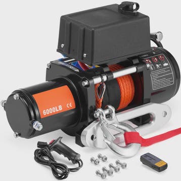 Elektrische Lier 6000lbs met 16.7m Synthetisch Touw - Draadl, Verzenden, Nieuw