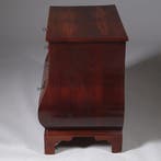 Kleine  Haagse commode in mahonie  3-zijdig gebogen met 4 la, Ophalen of Verzenden