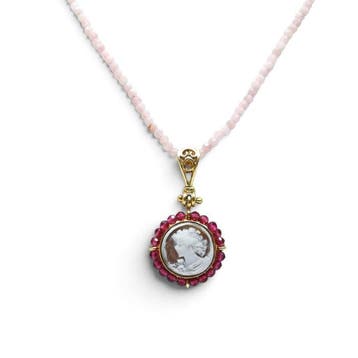 Argento 925 - Ketting met hanger - Handgegraveerde camee