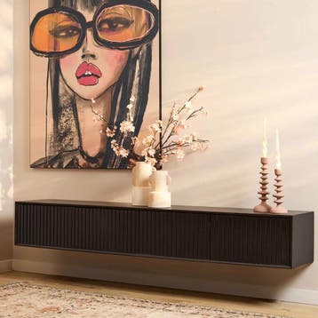 Zwevend tv meubel Madison Black | 200 cm | Starfurn, Ophalen of Verzenden, Nieuw