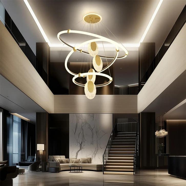 3-Lagen LED Kroonluchter met Waterdruppel Design, Huis en Inrichting, Lampen | Kroonluchters, Nieuw, Verzenden