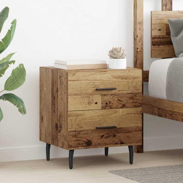 vidaXL Nachtkastje Oudhout 40 x 35 x 47,5 cm Bewerkt hout, Minder dan 45 cm, Verzenden, Nieuw, Minder dan 55 cm