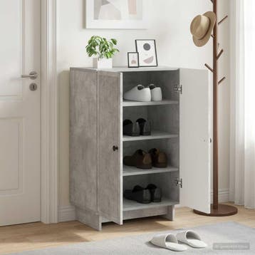 vidaXL Schoenenkast EDE 59,5 x 39,5 x 90 cm Bewerkt hout, Verzenden, Nieuw