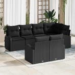 vidaXL Tuin Sofa Set Zwart poly rattan, Verzenden, Nieuw, Rotan