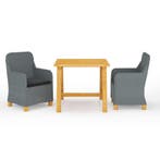 vidaXL 3-delige Tuinset lichtgrijs, 2 zitplaatsen, Nieuw, Tuinset, Verzenden