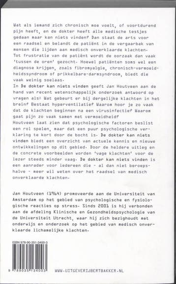 De dokter kan niets vinden 9789035134003 Jan Houtveen, Verzenden, Gelezen, Jan Houtveen