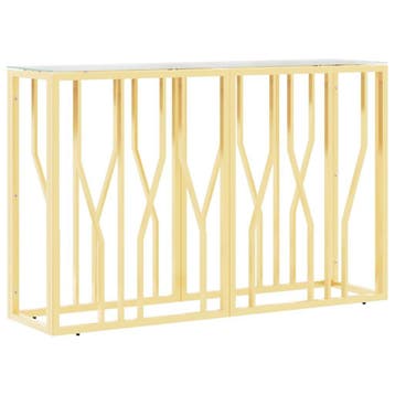 Sidetable Goud/Glas 110cm - Retourartikel 41% korting, 100 tot 150 cm, Ophalen of Verzenden, Zo goed als nieuw, Metaal