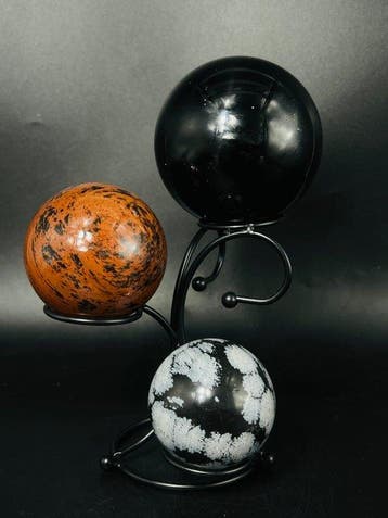 Obsidian Sphere Collectie – Beschermend Trio van Kristallen-, Verzamelen, Mineralen en Fossielen