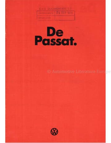 1973 VOLKSWAGEN PASSAT BROCHURE NEDERLANDS, Nieuw, Volkswagen, Author
