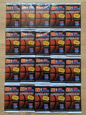 1992 NBA Hoops Michael Jordan, Larry Bird, Magic Johnson, Au, Nieuw