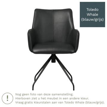 Leren eetkamerstoel Wave - Toledo Whale (blauw/grijs) -, Nieuw, Leer, Ophalen of Verzenden, Bohemian, Eigentijds, Industrieel, Modern, Scandinavisch