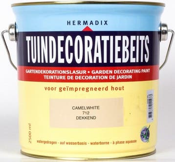 Hermadix Tuindecoratiebeits 712 Camel White - 0.75 liter, Wit, Nieuw, Beits, Ophalen of Verzenden