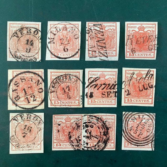 Italiaanse oude staten - Lombardije Venetië 1850 - 15 cent, Postzegels en Munten, Postzegels | Europa | Oostenrijk