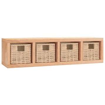 Houten wandplank met manden | 29% Korting | B-Keuze, Ophalen of Verzenden, Nieuw