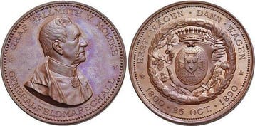Bronze-medaille 1890 Personenmedaille Moltke, Graf Helmut..., Verzenden