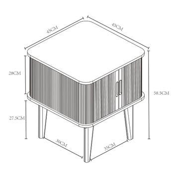 Bijzettafel Tysvær bamboe 59x45x45 cm naturel en crèmewit [e, Verzenden, Nieuw