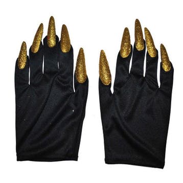 Handschoenen met glitterklauwen goud, Verzenden, Nieuw