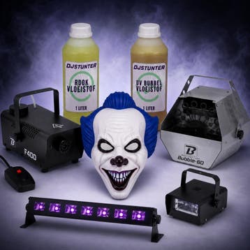 Halloween Set Pennywise Clown, Rook, UV, Strobe & UV Bubbels, Verzenden, Nieuw, Overige typen