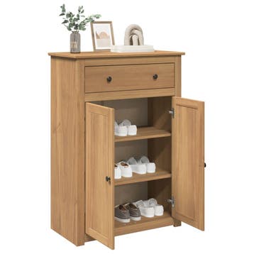 vidaXL Schoenenkast Panama 80x40x114 cm massief grenenhout, Verzenden, Nieuw