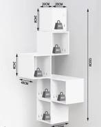 Witte Hoek Wandplank met 6 Compartimenten, Huis en Inrichting, Verzenden, Nieuw