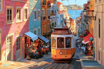 Iconica - Lisbon Tram - unique 1/1 XXL (100 x 150 cm)