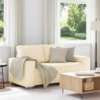 vidaXL Loveseat Sofa Crème 160x77x82 cm Corduroy Stof, Verzenden, Nieuw, Stof