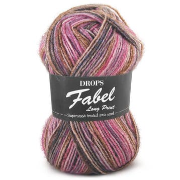 DROPS Fabel Long Print - 655 wooden rose - Wol Garen, Hobby en Vrije tijd, Ophalen of Verzenden, Nieuw