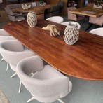 Deens ovale eettafel mangohout met kolompoot – 210/ 240/ 280, 100 tot 150 cm, Ophalen of Verzenden, Vijf personen of meer, Ovaal