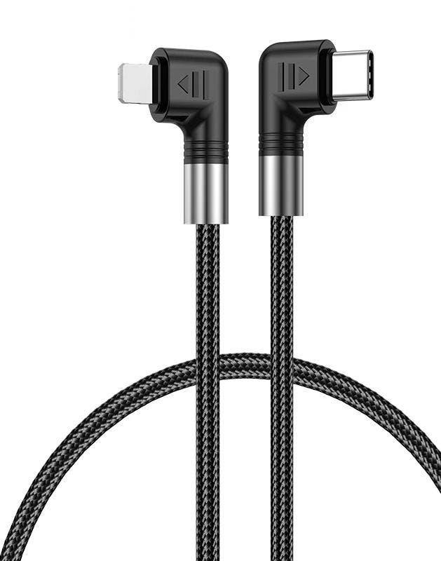DrPhone D11 USB C naar lightning -PD 30W – Dubbele Haaks 90, Computers en Software, Pc- en Netwerkkabels, Verzenden