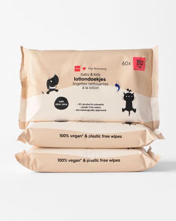 HEMA Takkie en Siepie baby lotiondoekjes aloë vera - 3x60, Verzenden, Nieuw