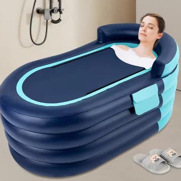 Groot zwembad met ergonomische rugleuning en oplaadbare pomp, Verzenden, Nieuw