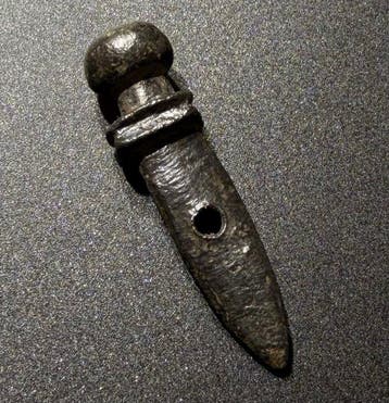 Oud-Romeins Brons Iconisch Gladiatorenamulet, gevormd als