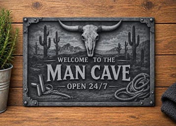 Man Cave wandbord 30x20 cm – aluminium Dibond – stoer cadeau, Eigen ontwerp, Vintage, Nieuw, Wandbord of Wandpaneel