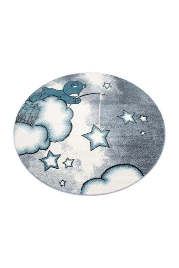 Rond Kindervloerkleed | Kids | Beer | Blauw | 120x120 cm, Verzenden, Nieuw