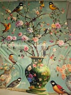 Plaid peluche di velluto ,bellissime decorazioni con vaso e