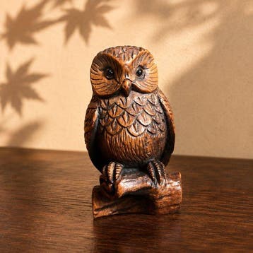 Gesigneerde Ishikawa-uil (Fukuro) netsuke - met de hand uit, Antiek en Kunst